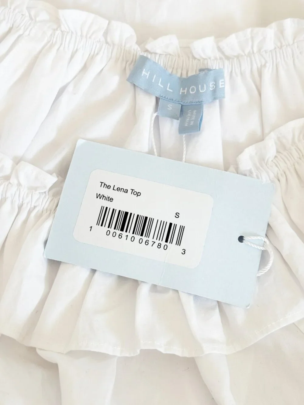 Hill House Home The Lena Top White Off Shoulder Blouse NWT S